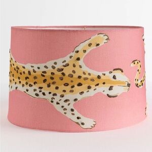 Anthropologie Dana Gibson Leopard Drum Lamp Shade - Medium